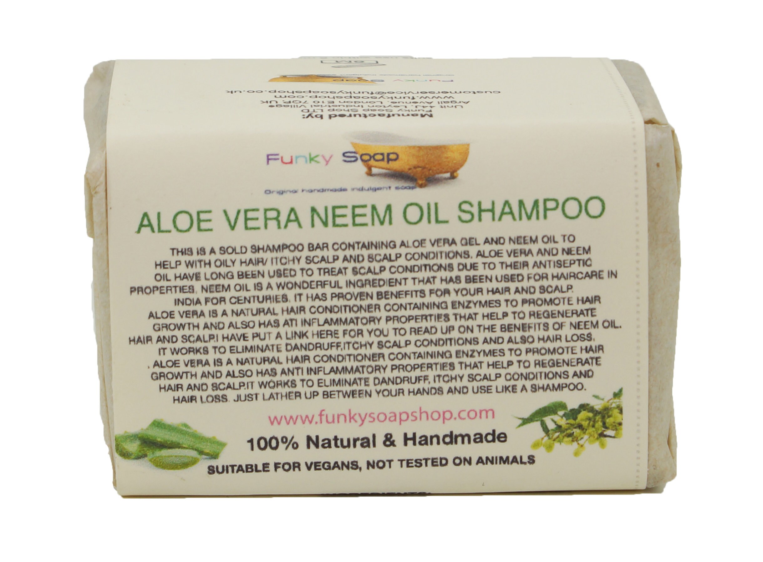 1 Piece Aloe Vera & Neem Oil Shampoo Bar 100 Natural Etsy UK