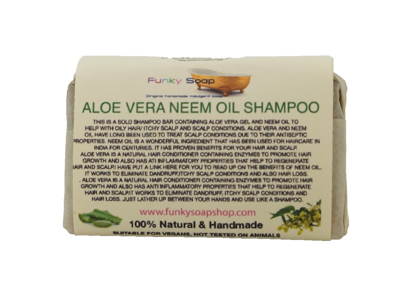 1 Piece Aloe Vera & Neem Oil Shampoo Bar 100 Natural Etsy UK