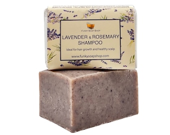 Lavender & Rosemary Solid Shampoo Bar 100% Natural Handmade 120g