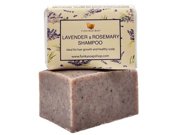 Lavender & Rosemary Solid Shampoo Bar 100% Natural Handmade 120g