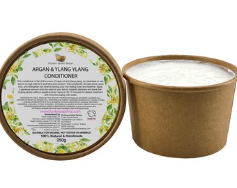 Argan Oil & Ylang Ylang Hair Conditioner, Kraft Tub Of 250ml, Plastic Free