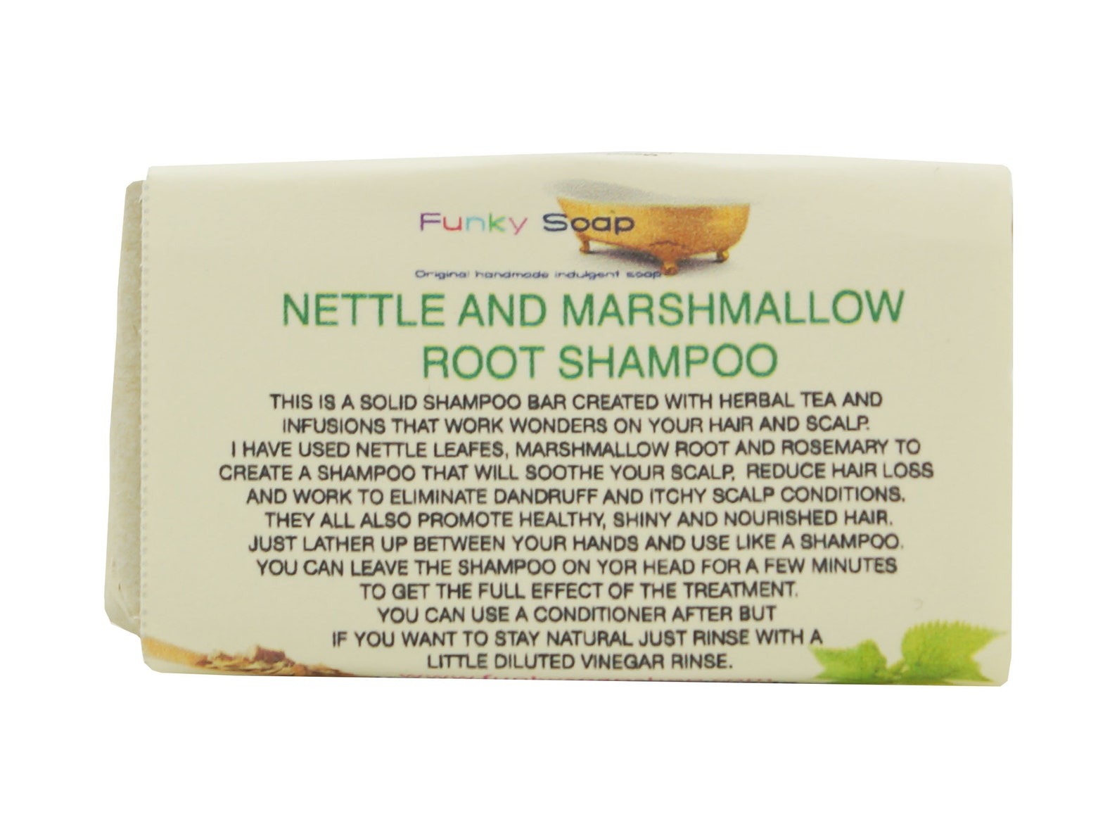 1 Piece Nettle and Marshmallow Root Shampoo Bar 100 Natural Etsy UK