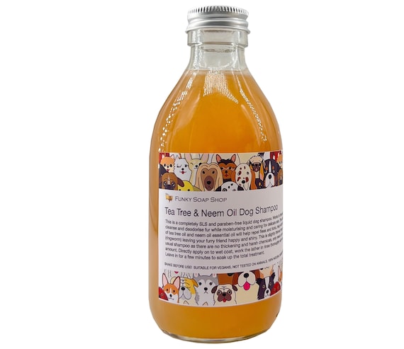 Tea Tree Neem Oil Liquid Dog Shampoo Glass Bottle 250ml Etsy