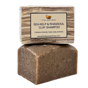 Sea Kelp & Rhassoul Clay Shampoo 100% Natural Handmade, 65g