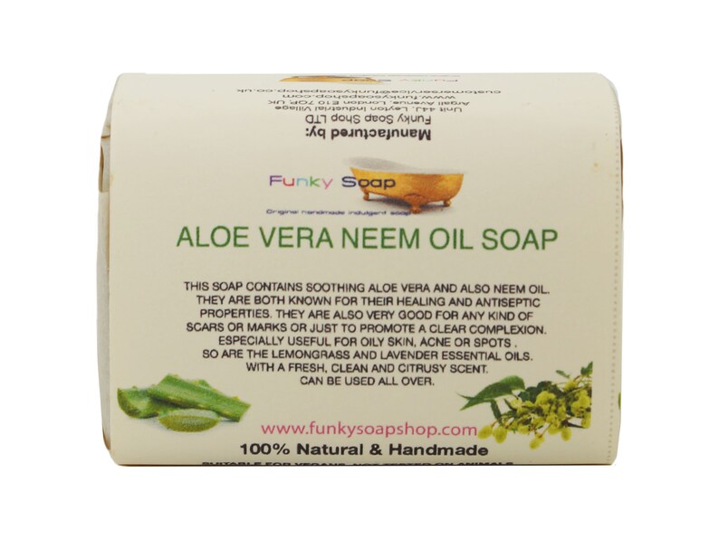 1 Piece Aloe Vera and Neem Oil Soap 100 Natural Handmade Etsy