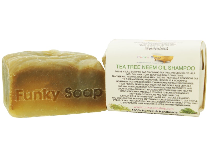 1 piece Tea Tree Neem Oil Shampoo Bar 100 Natural Handmade Etsy