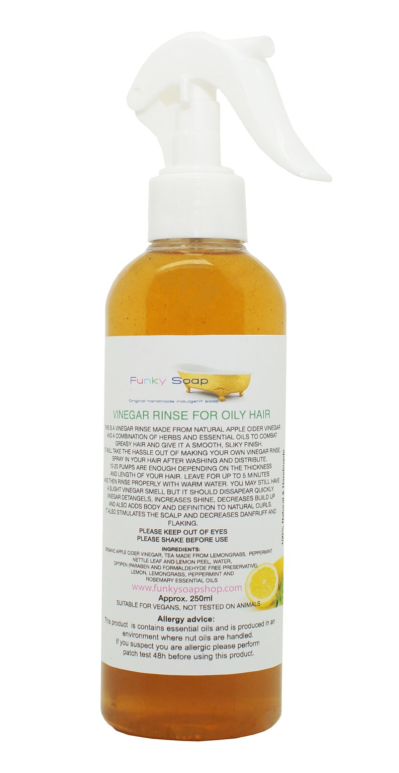 1bottle Vinegar Rinse Oily Hair Natural and Free of Etsy
