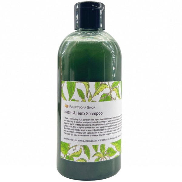 Nettle and Herb Liquid Shampoo 100% Natural SLS Free 250ml