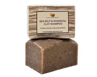 Sea Kelp & Rhassoul Clay Shampoo 100% Natural Handmade, 120g