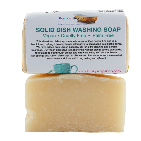 Vegan Solid Dish Washing Soap, Handmade And Natural, Approx 65g
