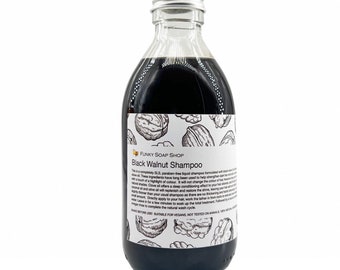 Glazen fles Black Walnut Liquid Shampoo 100% Natuurlijk SLS Gratis 250ml