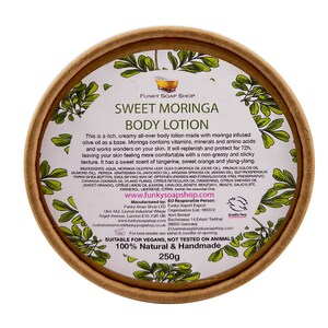 Sweet Moringa Body Lotion, Kraft Tub 250g, Plastic Free image 2