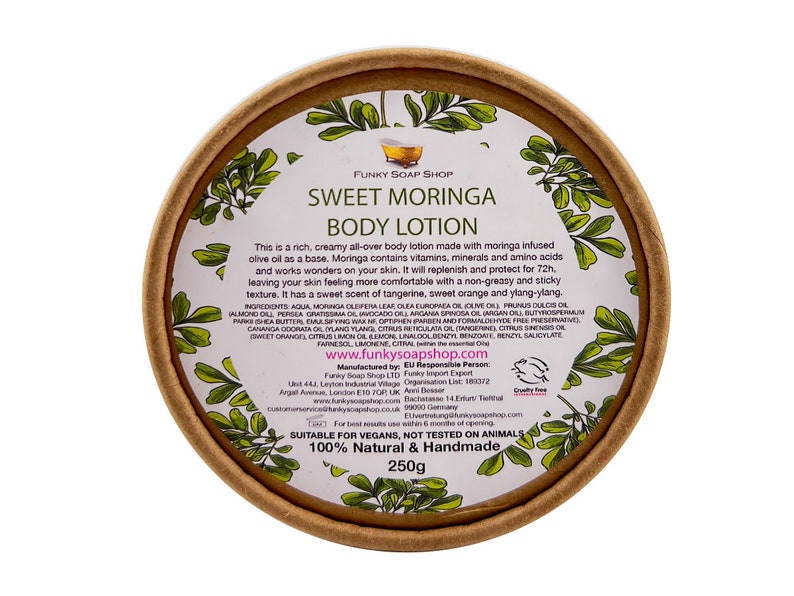 Sweet Moringa Body Lotion, Kraft Tub 250g, Plastic Free image 2