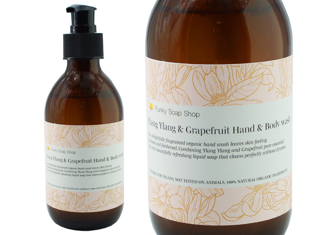 Ylang Ylang & Grapefruit Hand and Body Wash Glass Bottle of Etsy UK