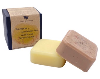 Shampoo & Conditioner DUO, Vanilla and Sweet Orange Essential Oil, 60g/40g