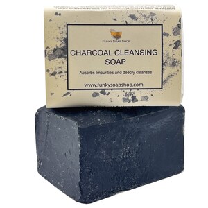 Charcoal Cleansing Soap Bar, 100% Natural Handmade, 65g