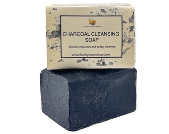 Charcoal Cleansing Soap Bar, 100% Natural Handmade, 65g