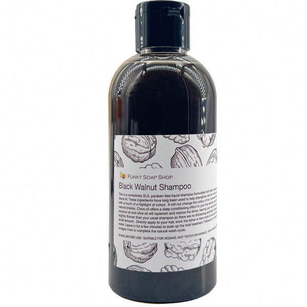 Flüssiges Schwarznuss-Shampoo, Flasche mit 250ml