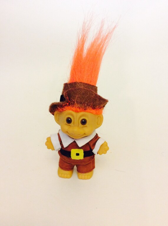 Vintage Russ Troll Doll Thanksgiving Pilgrim Orange Hair Etsy