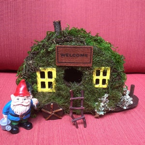 Miniature Camper Trailer Gnome House Moss Lichen