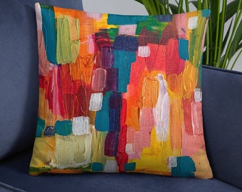 rainbow colored throw pillows