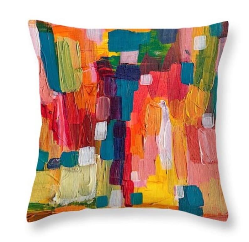 Rainbow Art Pillow Rainbow Throw Pillow Rainbow Pillow Etsy