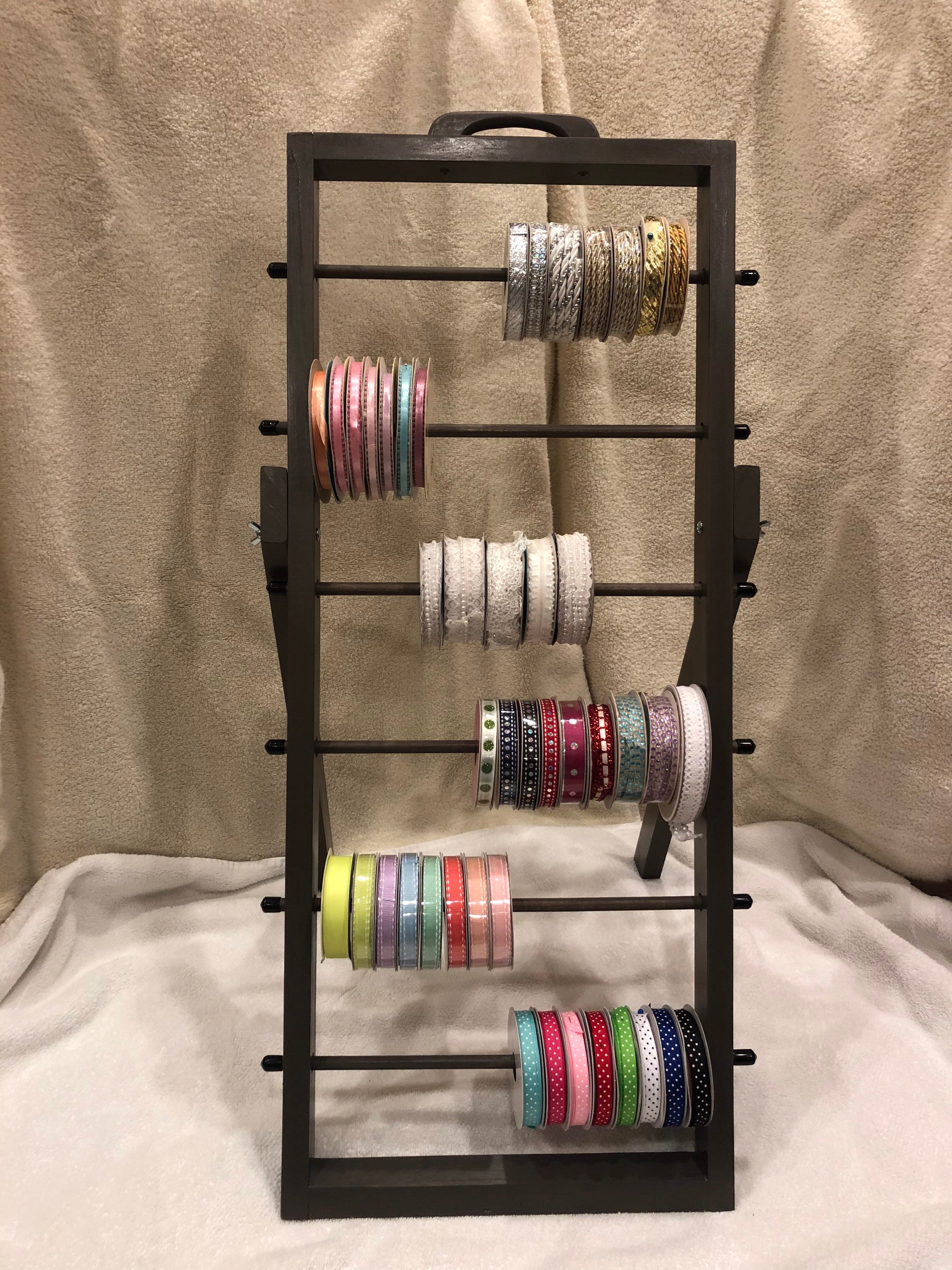 Wire Spool Rack Thread Holder Organizer Ribbons Roll Storage