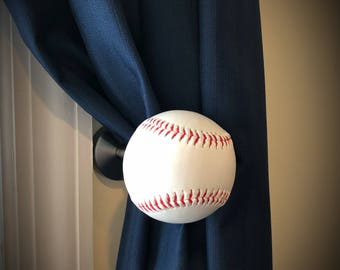 BASEBALL Curtain Tiebacks/Holdbacks