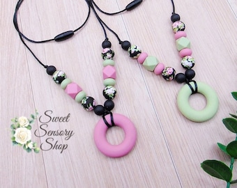 Breastfeeding Necklace - Silicone Nursing Necklace - Sensory Necklace - Breastfeeding Jewelry - Gift for Breastfeeding Mom - Stim Necklace