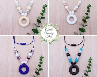 Breastfeeding Necklace - Silicone Nursing Necklace - Sensory Necklace - Breastfeeding Jewelry - Gift for Breastfeeding Mom - Stim Necklace