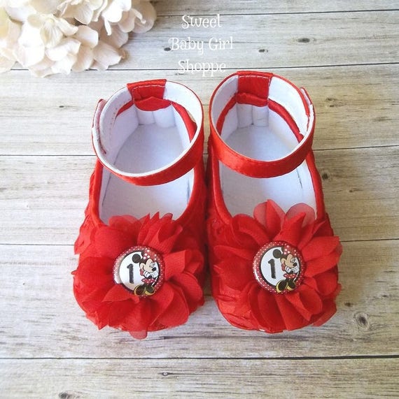 Red Minnie Mouse Shoes Minnie Mouse 1st Birthday Outfit Red Etsy