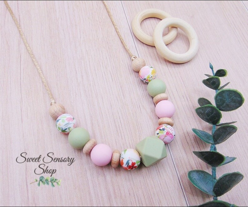 Breastfeeding Necklace Nursing Necklace Silicone New Mom Gift Baby Shower Gift Breastfeeding Jewelry Breastfeeding Gift image 1