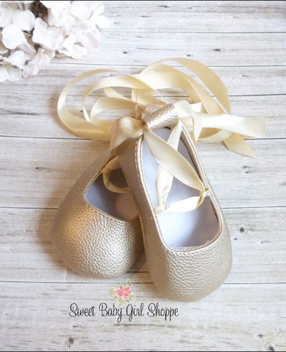 baby ballet shoes with ribbon