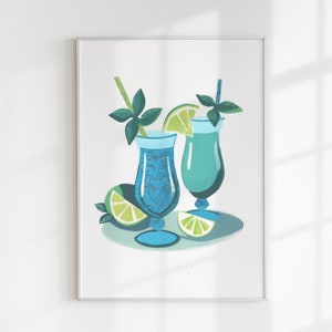 cartel de cócteles, ilustración de bebidas, cócteles sin alcohol,