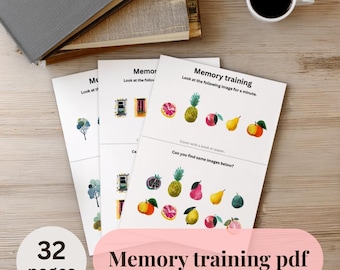 Memory training, 32 pages printable pdf, cognitive skills, cognitive training, visual memory