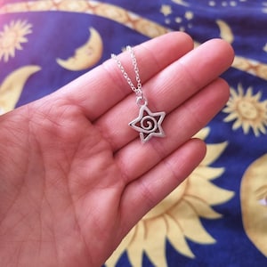 Whimsical Silver Star Necklace: Celestial Fairy Jewelry