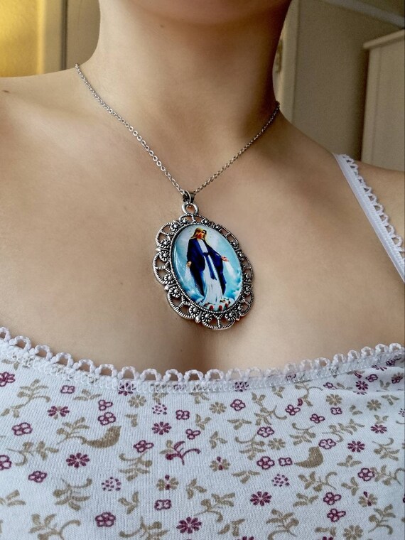 Virgin Mary Pendant Our Lady of Lourdes 