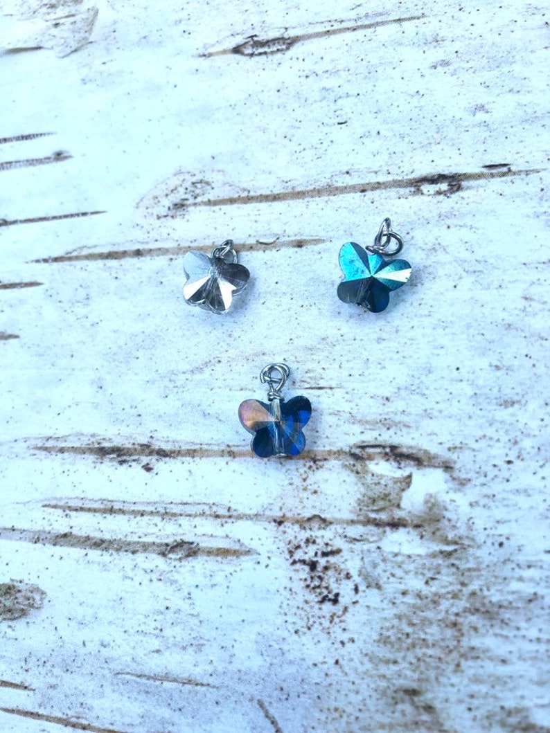 Oil Diffuser Jewelry Small Black Leather Teardrop Leaf With Purple Crystal Butterfly Dangle Petal Earrings Hippie Chic Birthday Mom Gift