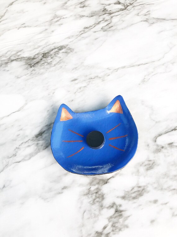 Cat Magnetic Pin Dish, Magnet Stitch Minder Bowl, Customized Pin Cushion,  Leather Sewing Accessory, Kitty Desk Organizer, Needle Minder 