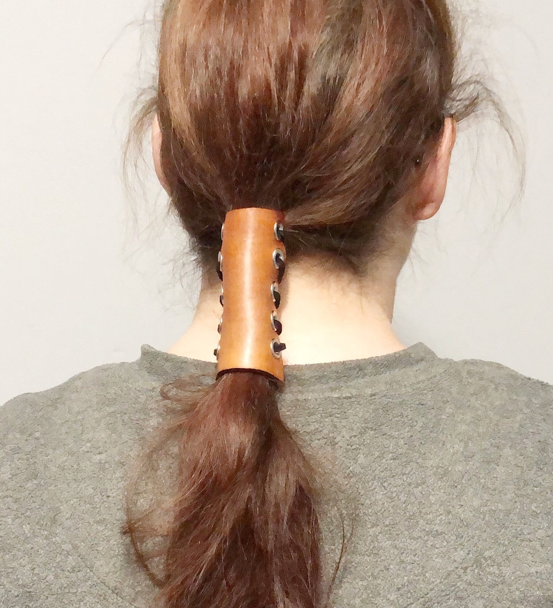 Premium Leather Hair Wrap, Ponytail Tie Holder, Leather Hair Jewelry