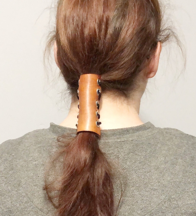 Premium Leather Hair Wrap Ponytail Tie Holder Leather Hair Etsy