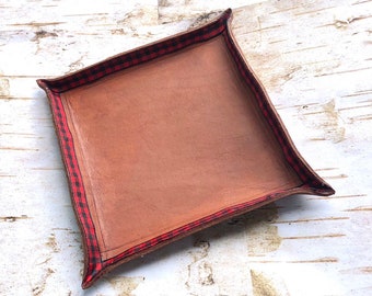 Custom Square Catch All Dish, Premium Leather Jewelry Tray, Vanity Tray, Catch All Home Decor, Gift For Women, Gift For Men