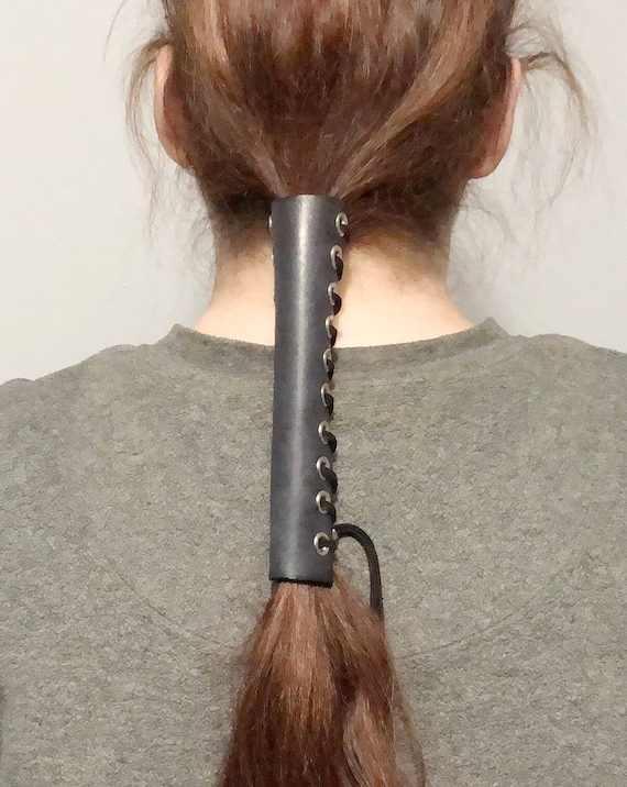 Premium Leather Hair Wrap Ponytail Tie Holder Leather Hair Etsy