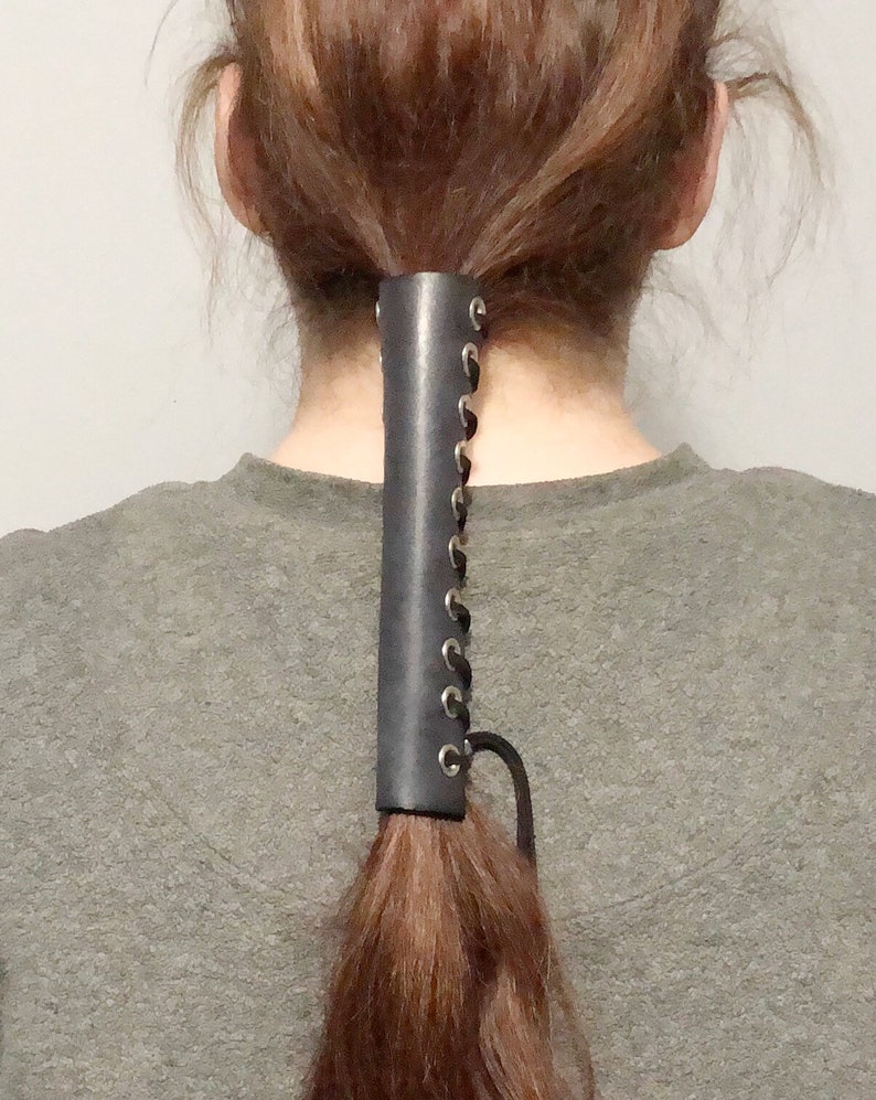 Premium Leather Hair Wrap Ponytail Tie Holder Leather Hair Etsy