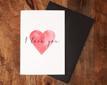 Valentines Card - A6 - I love you Card - Anniversary Card - Cute Valentines - Love card - Love greeting card - Heart card (21.00.20)