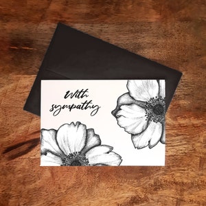 With sympathy Card, A6,  Bereavement Card, Sympathy card, Thinking of you card, Condolence card, Grieving Card