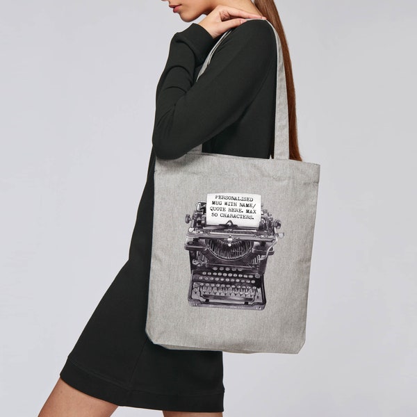 Typewriter personalised Tote Bag - Typewriter Gift - Typewriter Shoulder Bag - Writer Editor Author bag