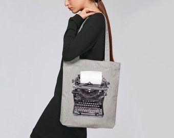 Typewriter Tote Bag - Typewriter Gift - Typewriter Shoulder Bag - Writer Editor Author bag