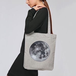 Moon Tote bag, Full Moon tote, 100% recycled Tote, Shopping Bag, Eco Tote Bag, Reusable Grocery Bag, Stocking Filler