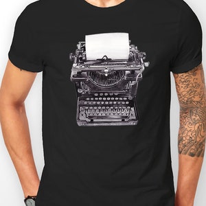 Vintage Schreibmaschine Kurzarm Unisex T-Shirt, Schreibmaschine T-Shirt, Schreibmaschine Geschenk, - Schriftsteller Editor Autor Geschenk